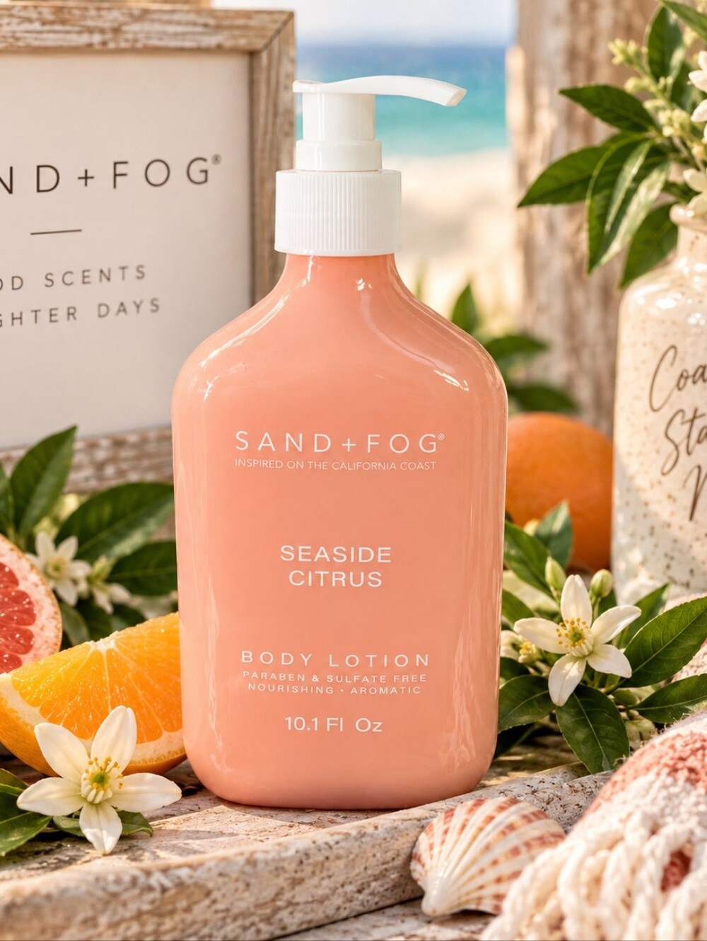 Sand + Fog Seaside Citrus Body Lotion 10.1 oz Paraben & Sulfate Free